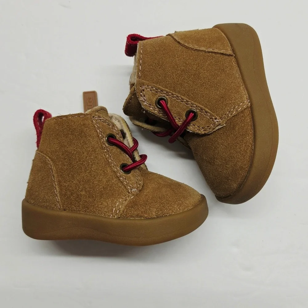 UGG Bixbee Koala Stuffie Infant Suede Boots Chestnut Red Size 0/1 1097114I